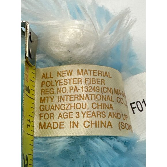 Dandee Collectors Choice 8” blue white super soft blue bow bunny plush ages 3+ - Picture 3 of 5